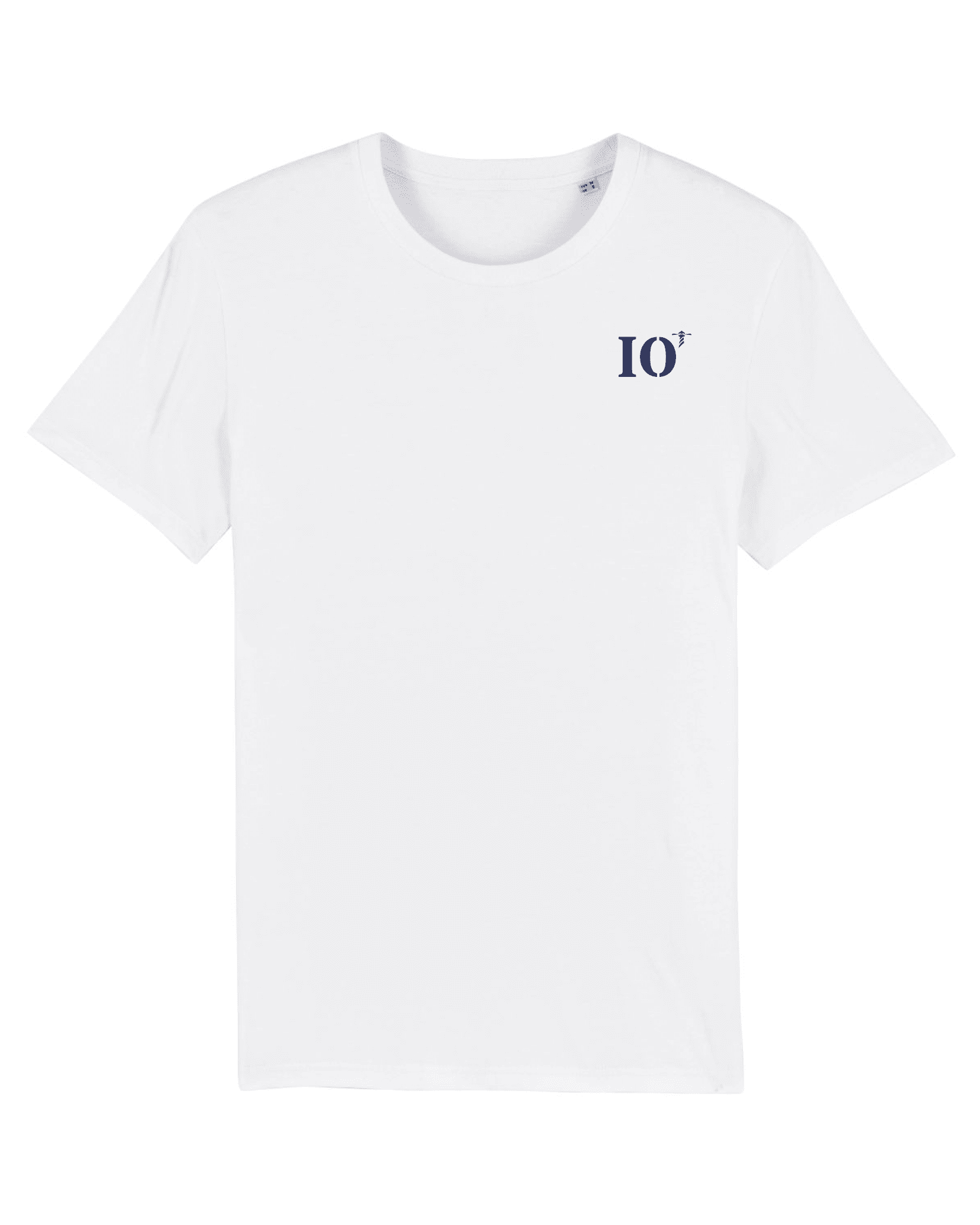 T-shirt brodé Île D'Oléron IO Blanc et Bleu Marine - Quartier iodé