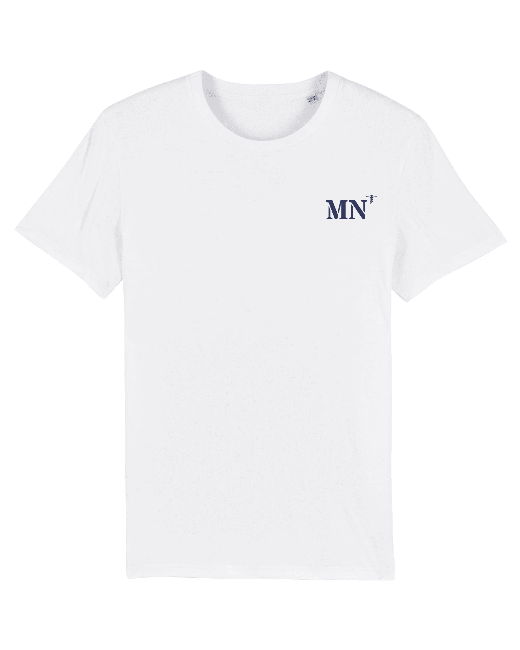 T-shirt brodé Marennes MN Blanc et Bleu Marine - Quartier iodé