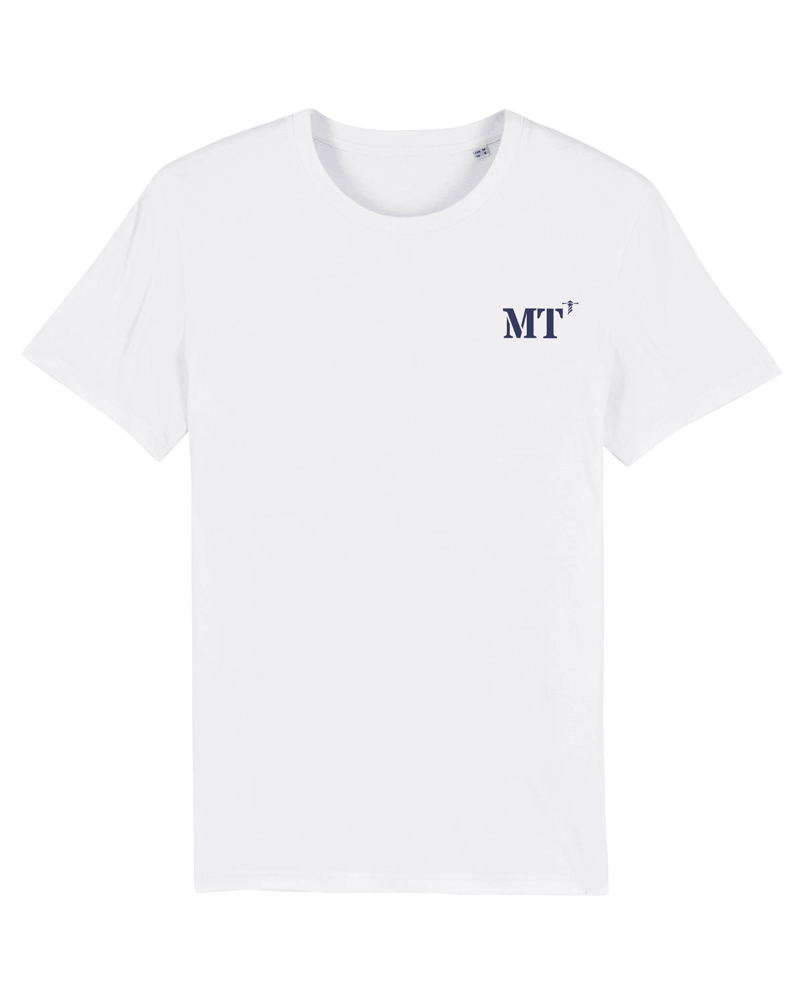 T-shirt brodé Martigues MT Blanc et Bleu Marine - Quartier iodé