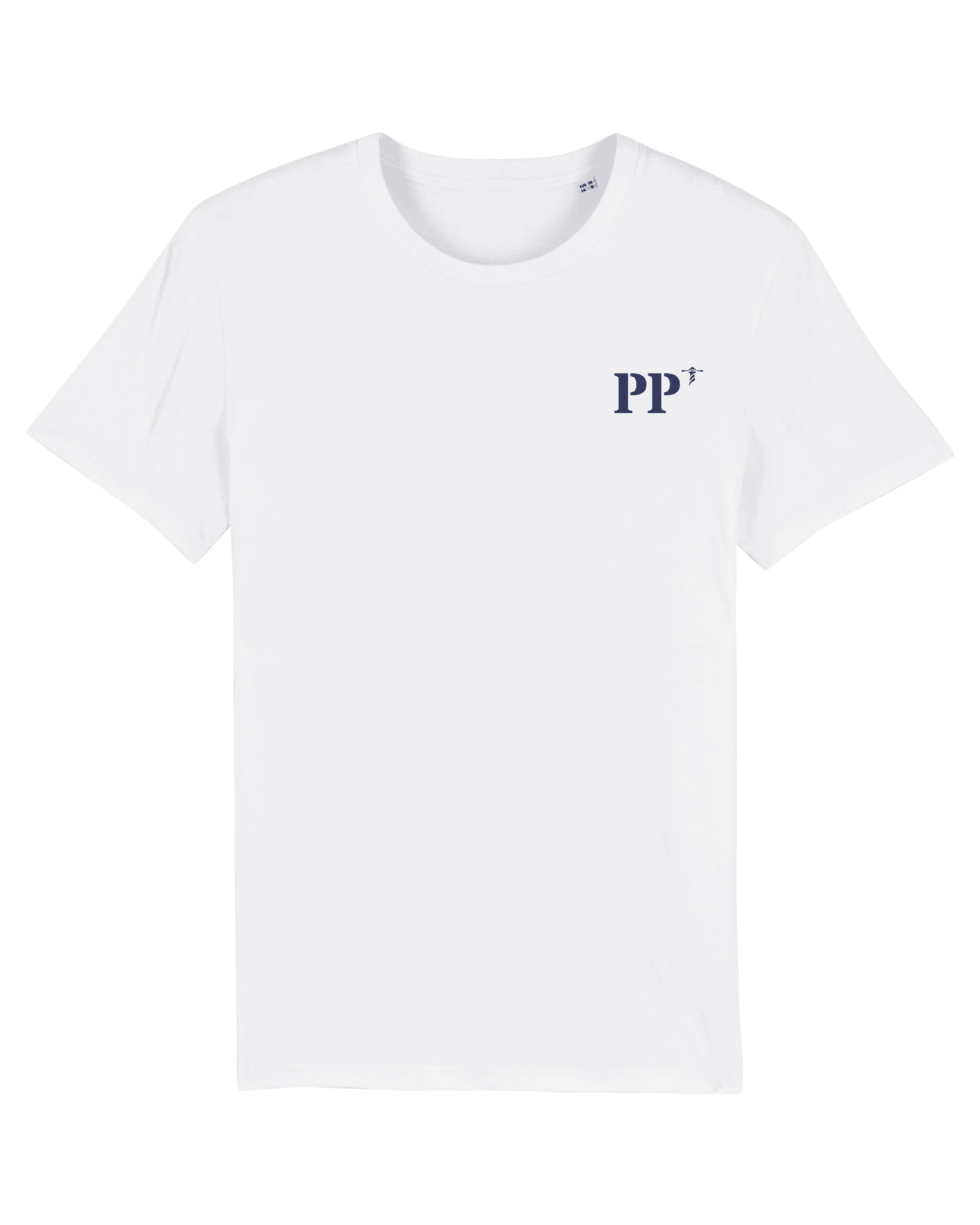 T-shirt brodé Pointe - à - Pitre PP Blanc et Bleu Marine - Quartier iodé