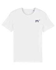 T-shirt brodé Port - Vendres PV Blanc et Bleu Marine - Quartier iodé