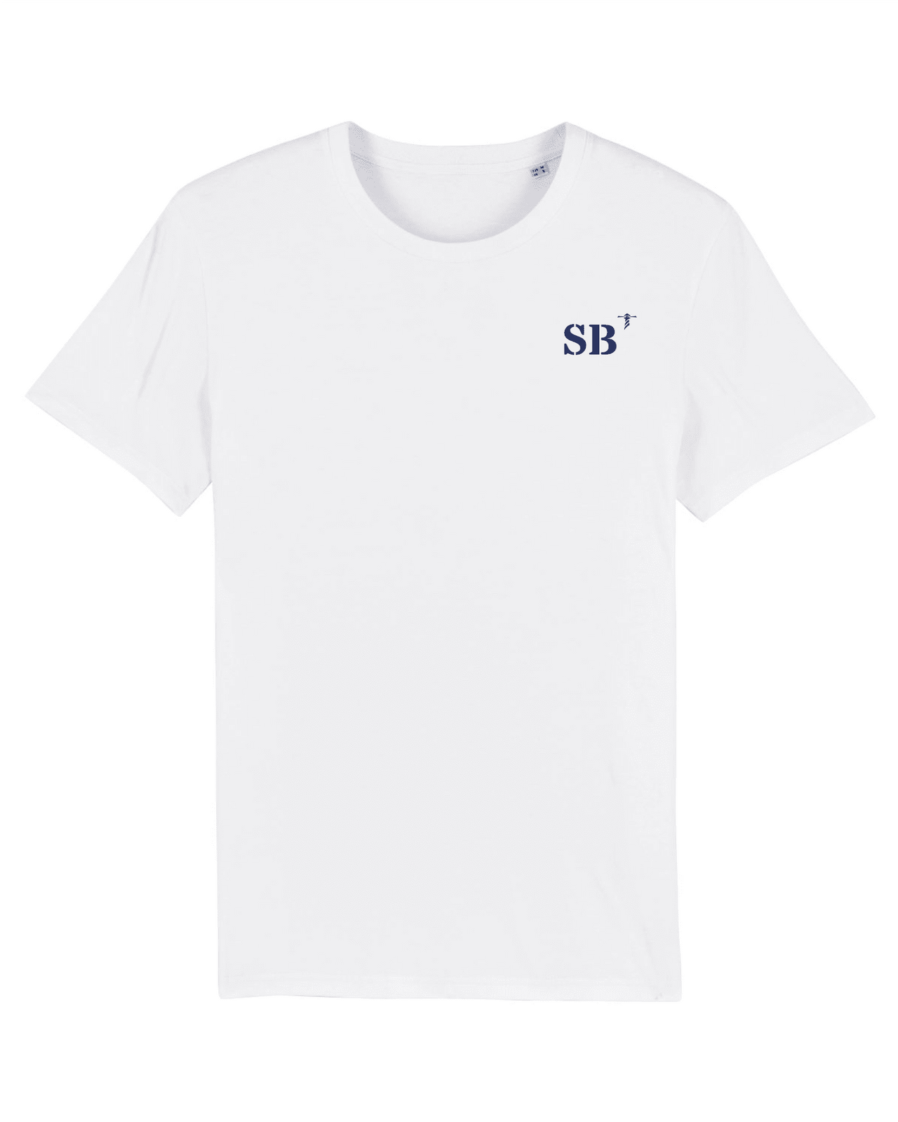 T-shirt brodé SB Saint Brieuc Blanc et Bleu Marine - Quartier iodé