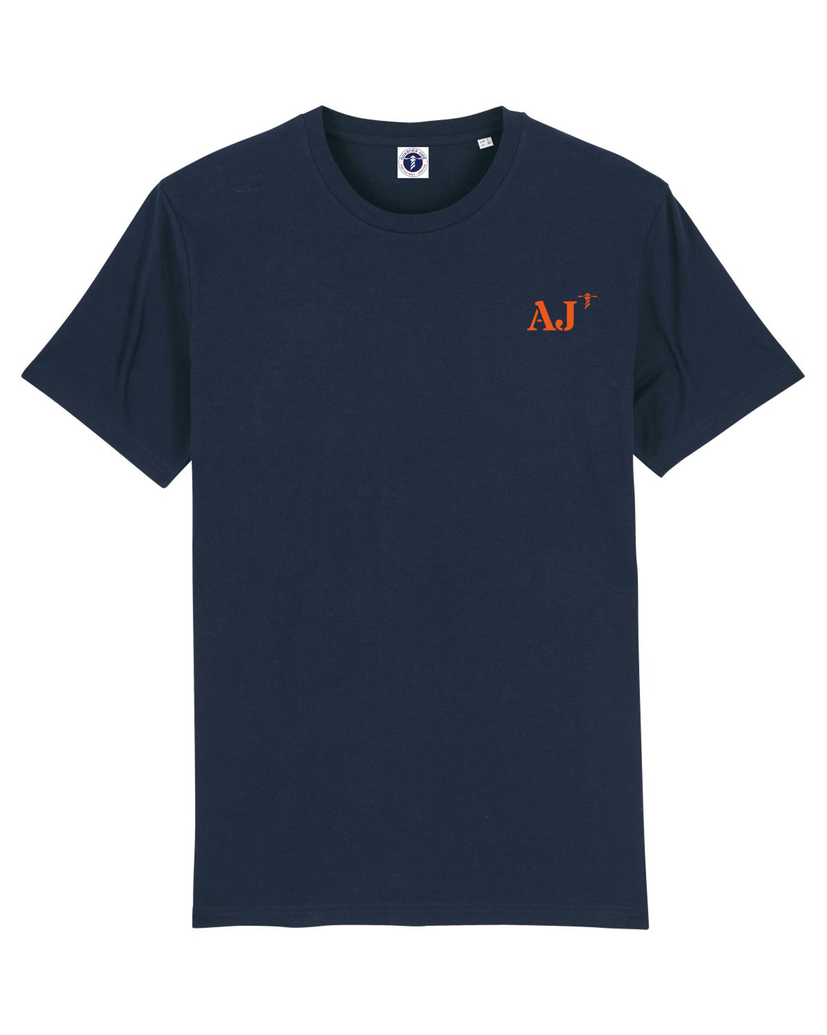 T-shirt brodé Ajaccio AJ - Marine orange ou blanc - Quartier iodé