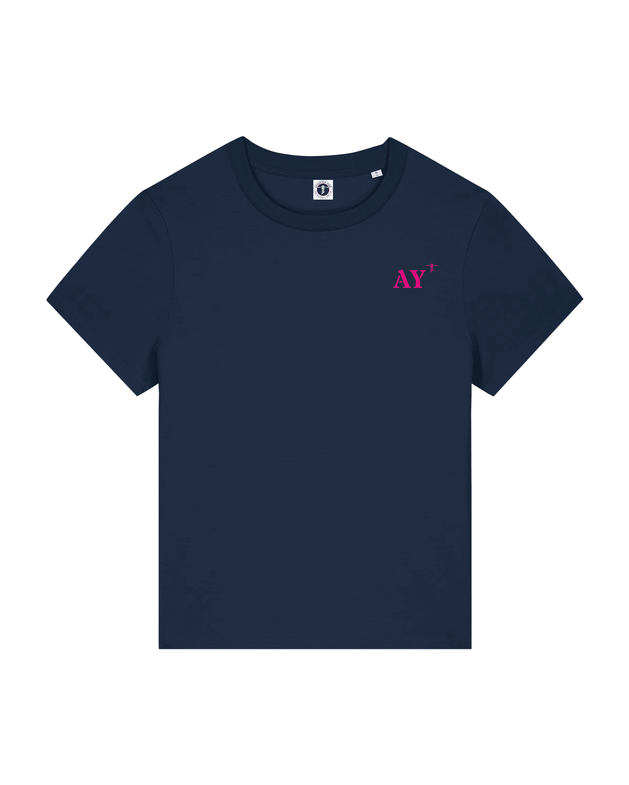 T-shirt brodé Auray AY - Bleu Marine et Rose - Femmes - Quartier iodé