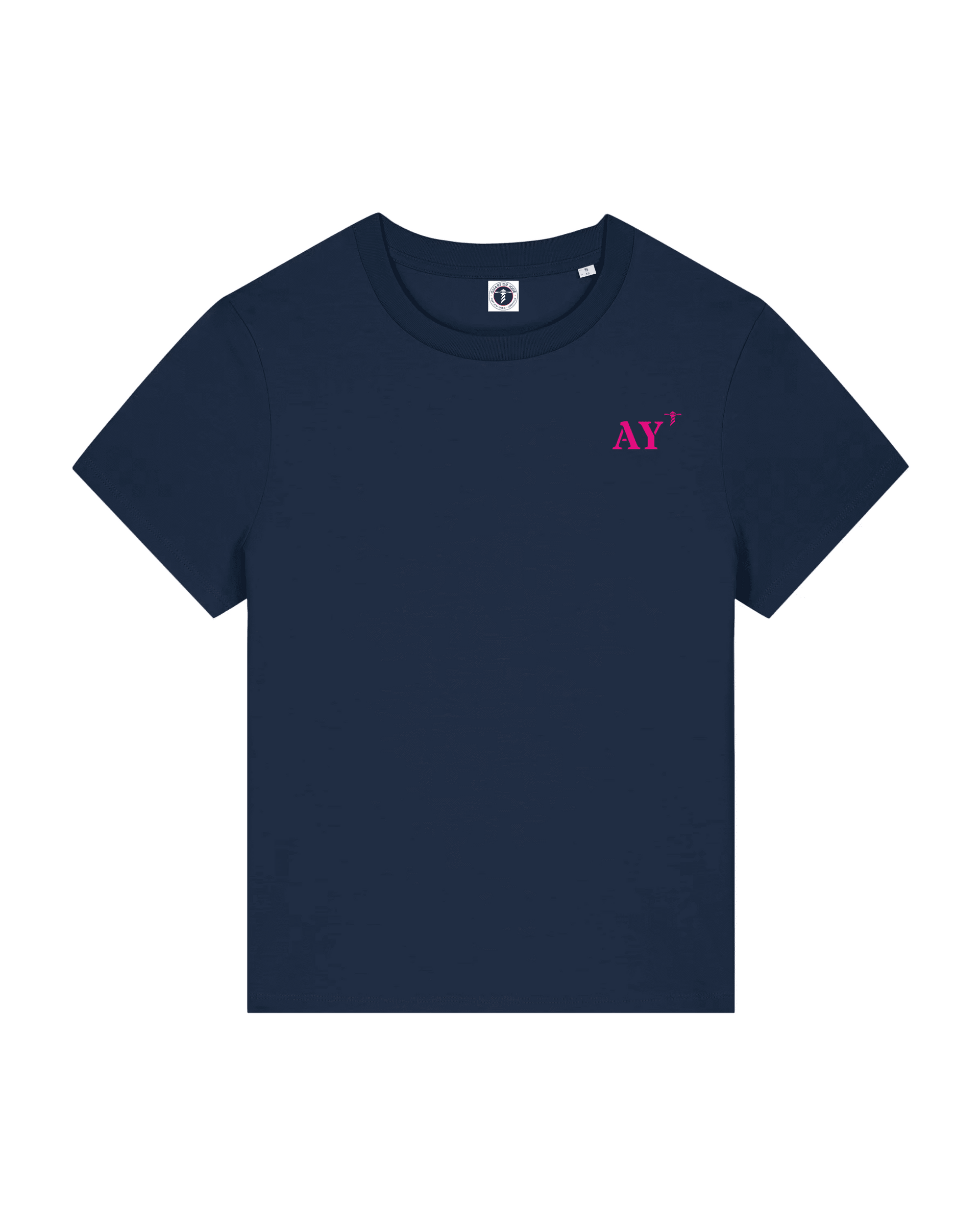 T-shirt brodé Auray AY - Bleu Marine et Rose - Femmes - Quartier iodé