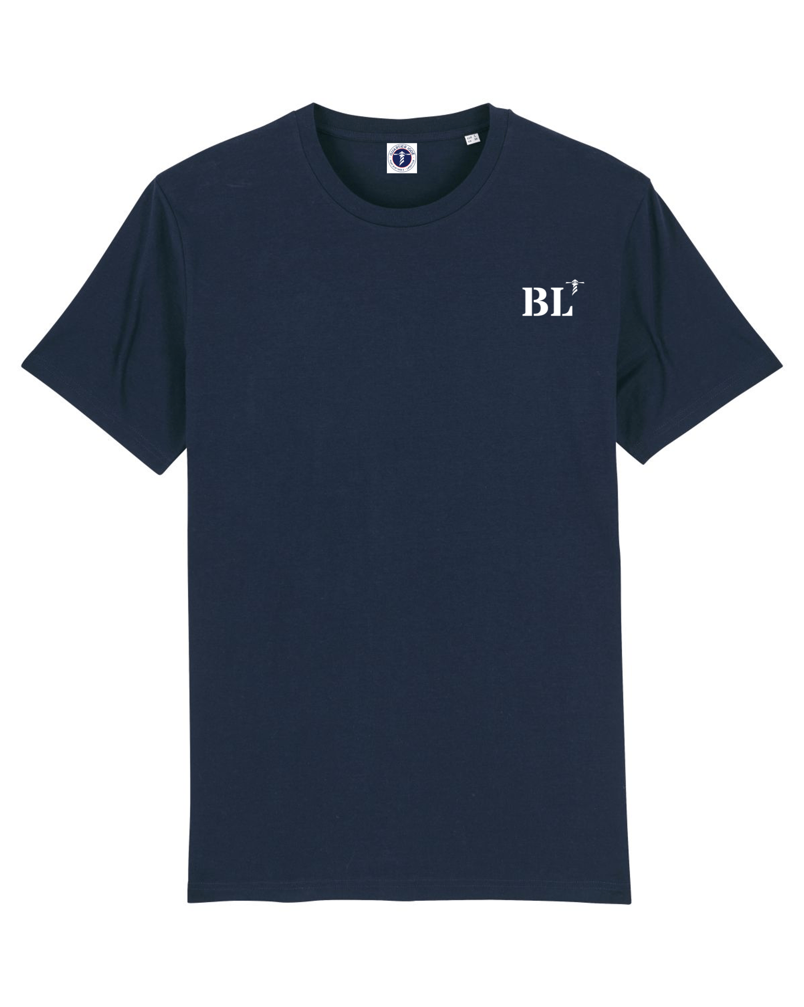 T-shirt brodé BL Boulogne sur Mer - Bleu marine - Orange et Blanc - Quartier iodé