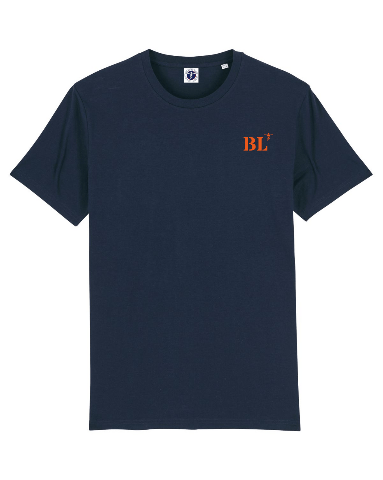 T-shirt brodé BL Boulogne sur Mer - Bleu marine - Orange et Blanc - Quartier iodé