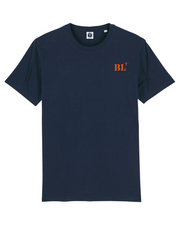 T-shirt brodé BL Boulogne sur Mer - Bleu marine - Orange et Blanc - Quartier iodé