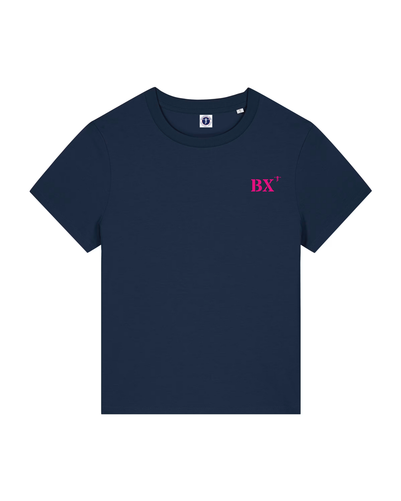 T-shirt brodé Bordeaux BX Bleu Marine et Rose - Femme - Quartier iodé