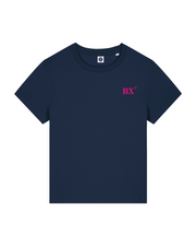 T-shirt brodé Bordeaux BX Bleu Marine et Rose - Femme - Quartier iodé