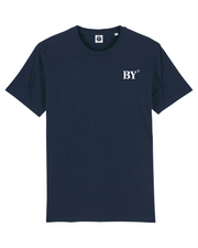 T-shirt brodé Saint - Barthélemy BY Bleu Marine Orange / Blanc - Quartier iodé