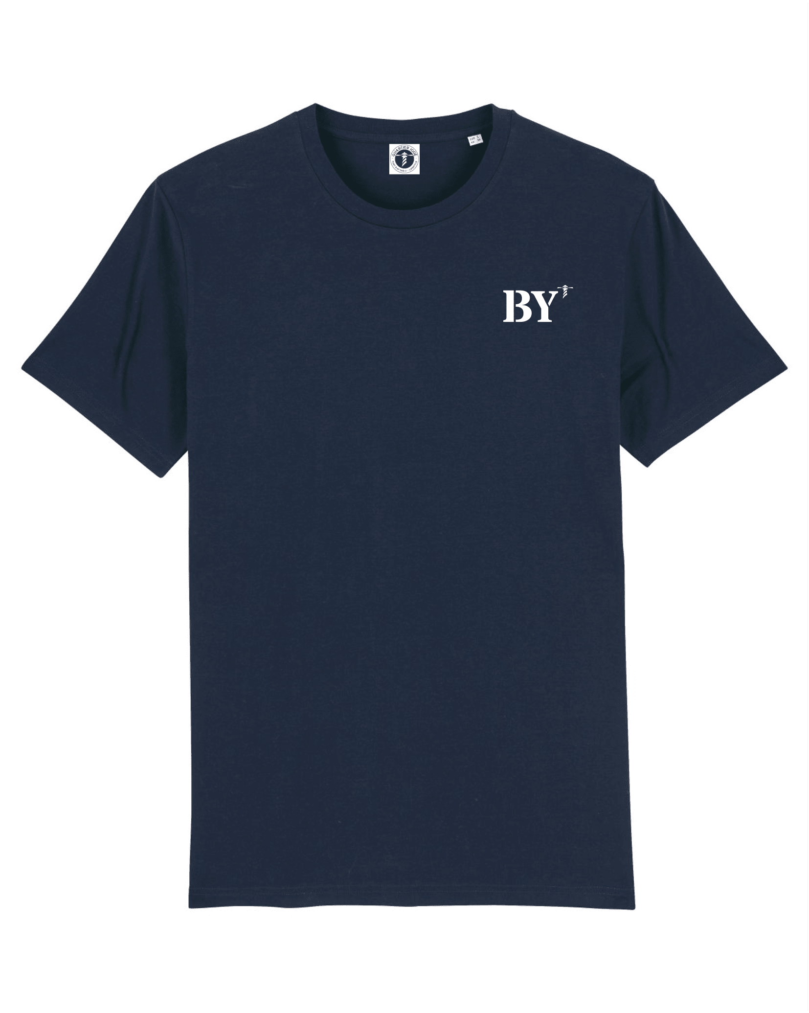T-shirt brodé Saint - Barthélemy BY Bleu Marine Orange / Blanc - Quartier iodé
