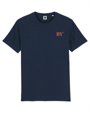 T-shirt brodé Saint - Barthélemy BY Bleu Marine Orange / Blanc - Quartier iodé