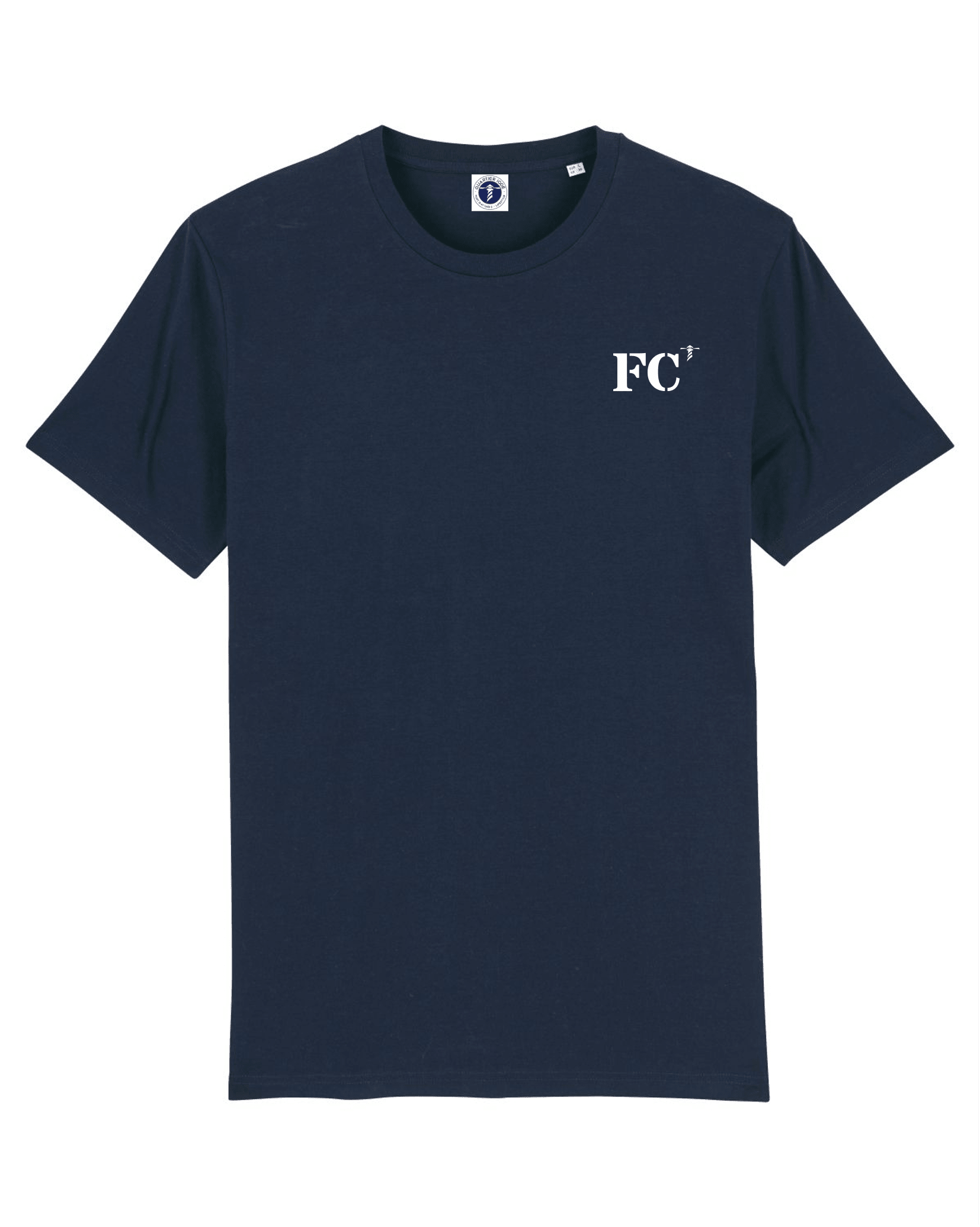 T-shirt brodé Hommes Fécamp FC Bleu Marine - Orange / Blanc - Quartier iodé