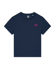 T-shirt brodé Fort - De - France FF Bleu Marine et Rose - Femme - Quartier iodé