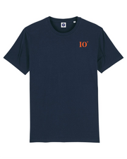 T-shirt brodé Île D'Oléron IO Marine - Orange et Blanc - Quartier iodé