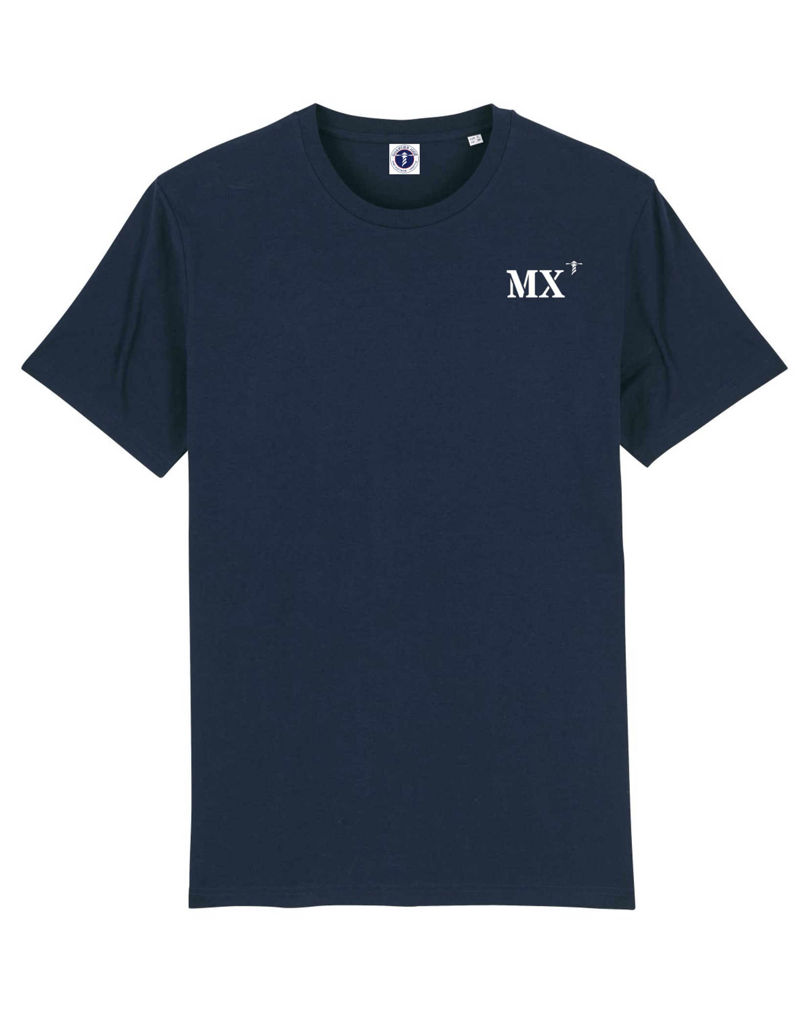 T-shirt brodé MX Morlaix - Marine - Orange et Blanc - Unisexe - Quartier iodé