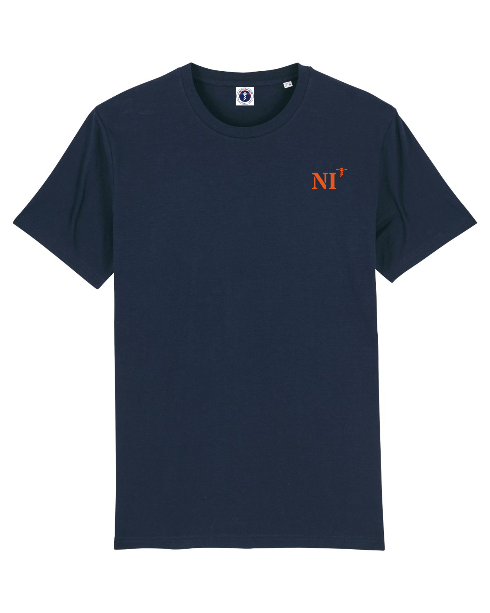 T-shirt brodé NI Nice - Marine - Orange et Blanc - Unisexe - Quartier iodé