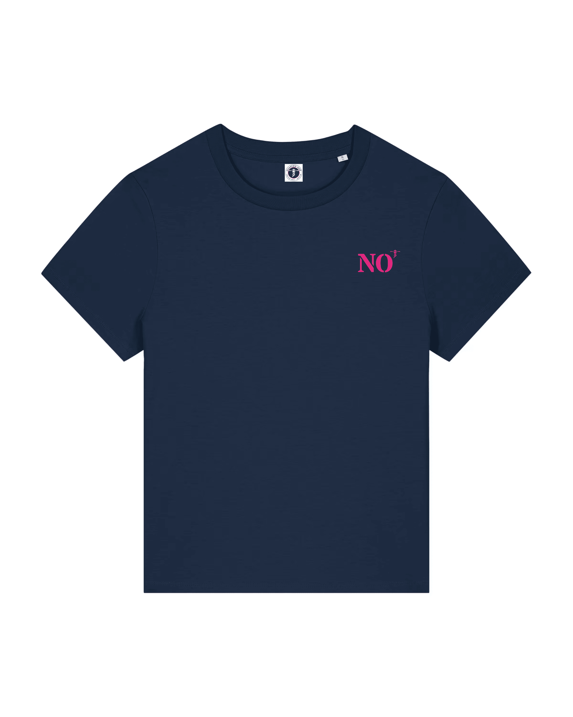 T-shirt brodé Noirmoutier NO Bleu Marine et Rose - Femme - Quartier iodé