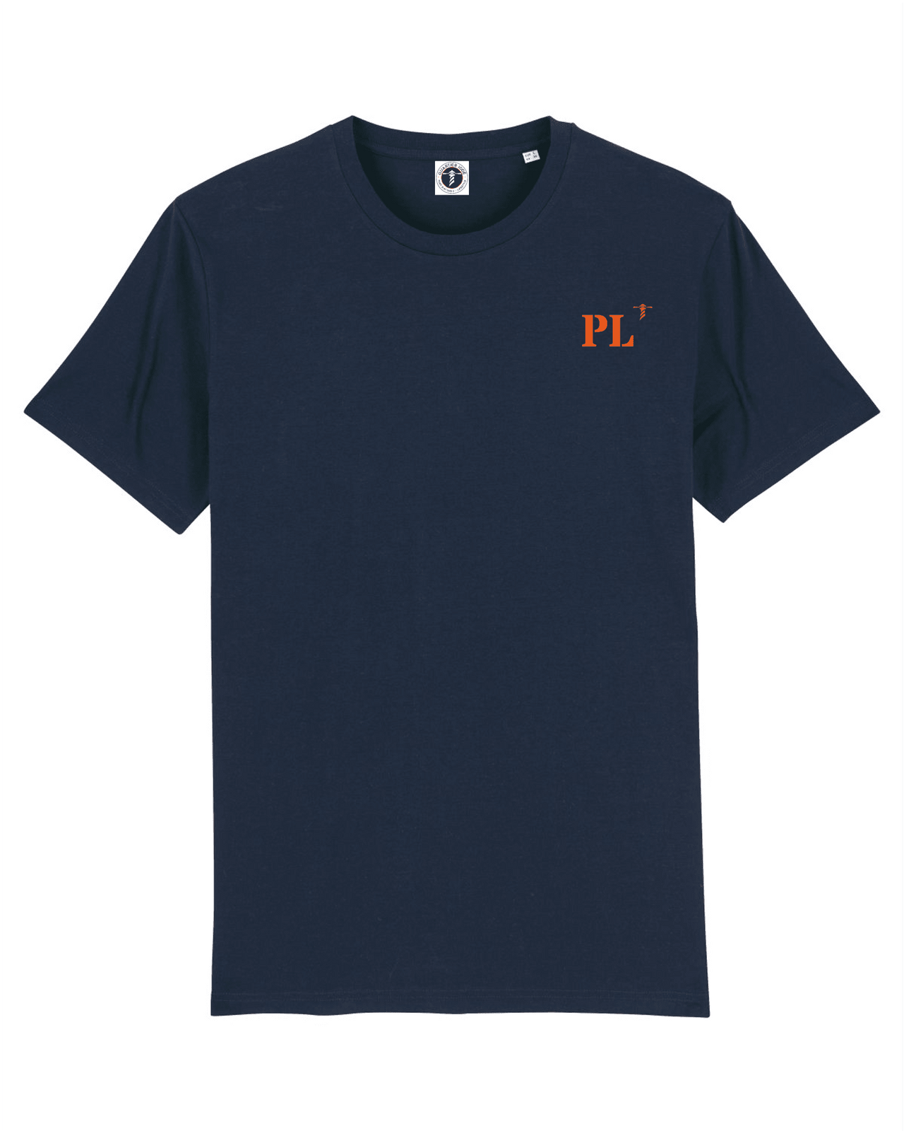 T-shirt brodé Paimpol PL Bleu Marine Orange / Blanc - Quartier iodé