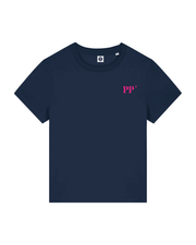 T-shirt brodé Pointe - à - Pitre PP Bleu Marine et Rose - Femme - Quartier iodé