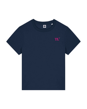 T-shirt brodé Toulon TL Bleu Marine et Rose - Femme - Quartier iodé