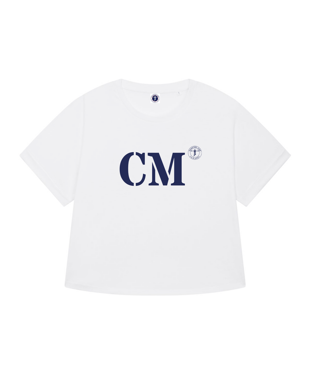 Tshirt oversized Camaret CM "MON QUARTIER MARITIME" - Blanc et Bleu - Femmes - Quartier iodé