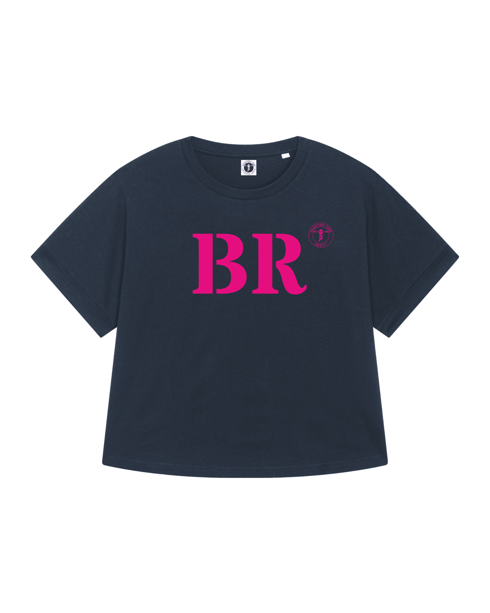 Tshirt oversized BR Brest "MON QUARTIER MARITIME" - Bleu et rose - Femmes - Quartier iodé