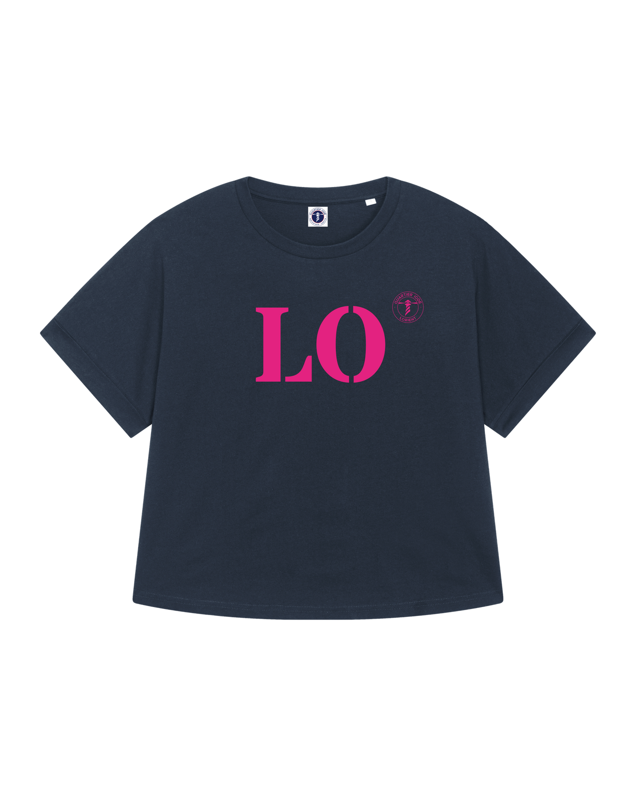 Tshirt Oversize breizh, de la marque bretonne Quartier iodé. Imprimé LO pour Lorient. Idéal pour femme, style chic décontracté.