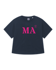 Tshirt Oversized bleu rose, de la marque Quartier iodé. Imprimé ST pour Sète. Idéal pour femme, style chic décontracté.