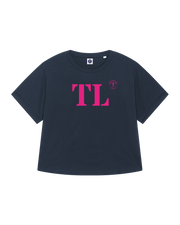 T Shirt Femme Oversized Port d'attache de Toulon Bleu marine et rose