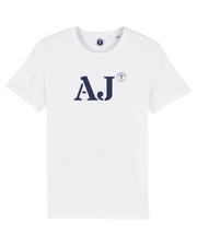 T-shirt Ajaccio AJ - Blanc et Bleu Marine - Quartier iodé