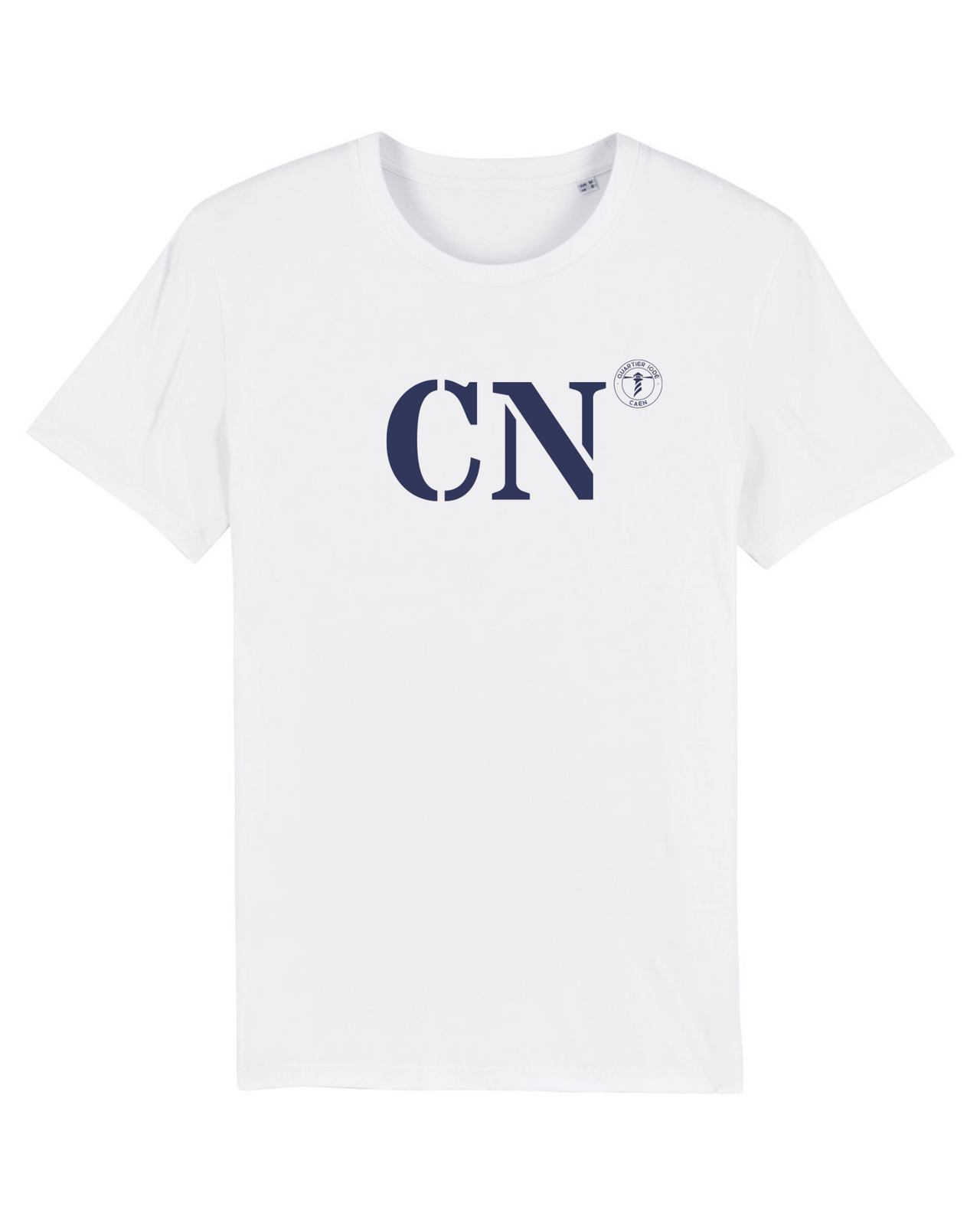 T-shirt Caen CN - Blanc et Bleu Marine - Quartier iodé