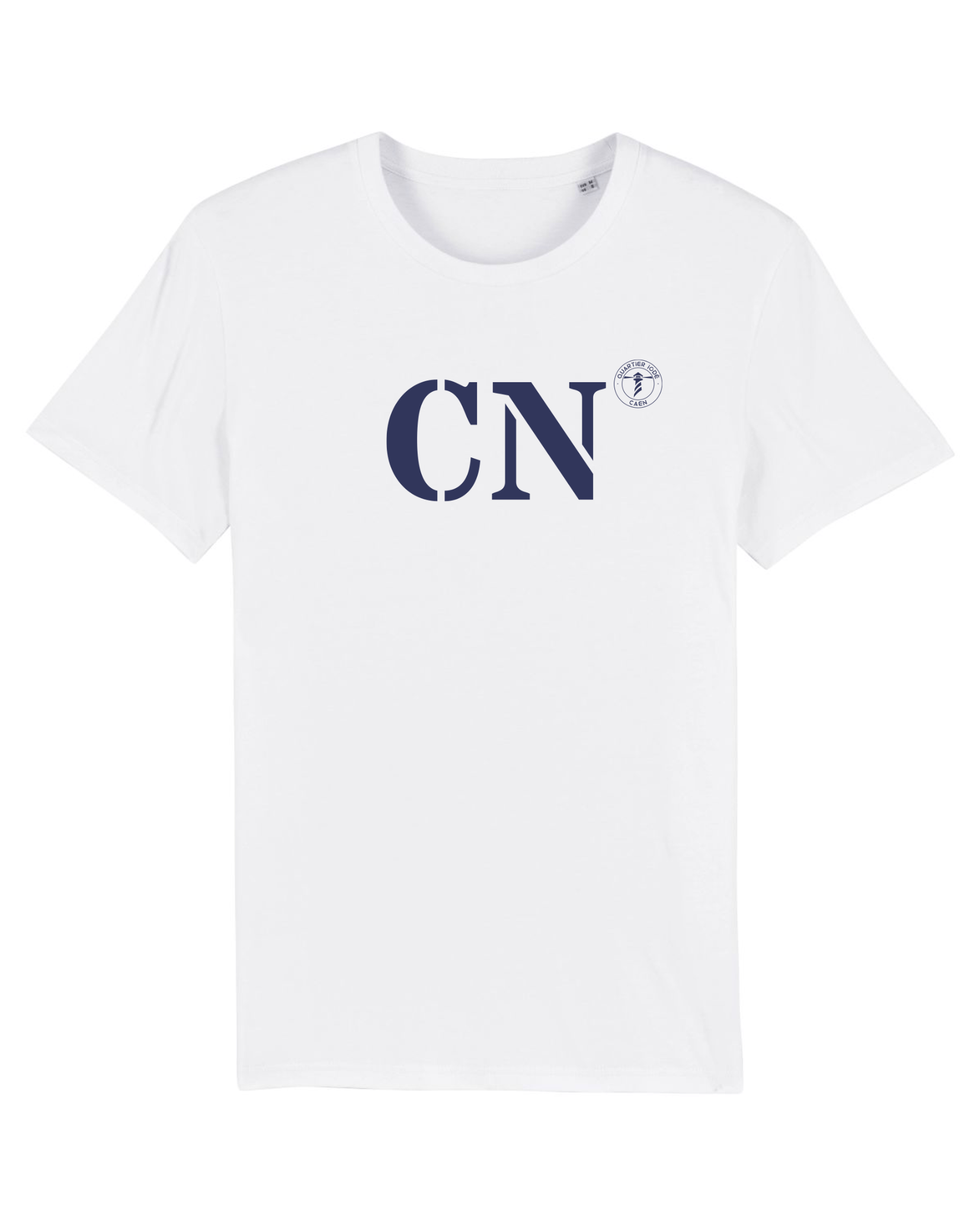 T-shirt Caen CN - Blanc et Bleu Marine - Quartier iodé