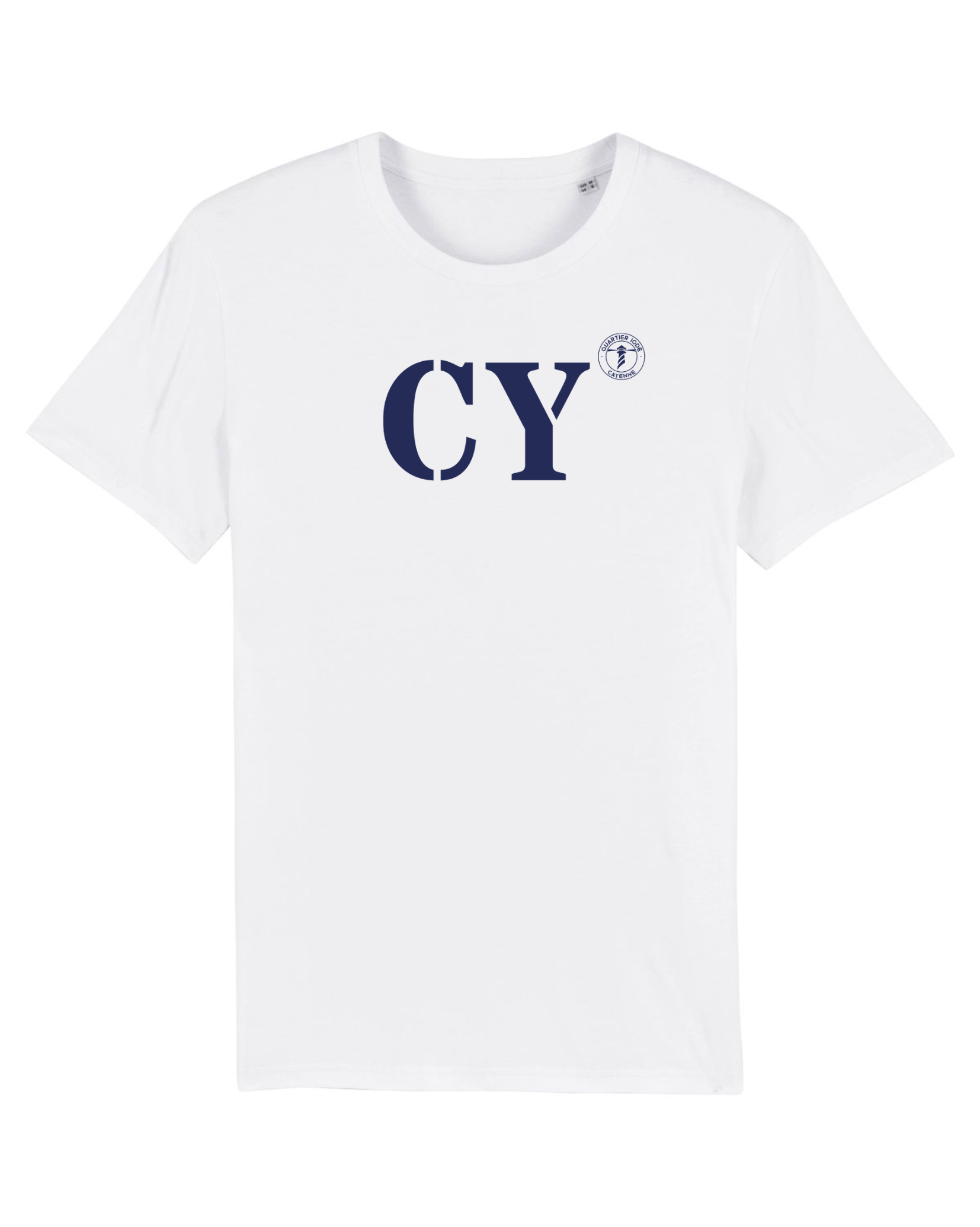T-shirt Cayenne CY Blanc et Bleu Marine - Quartier iodé