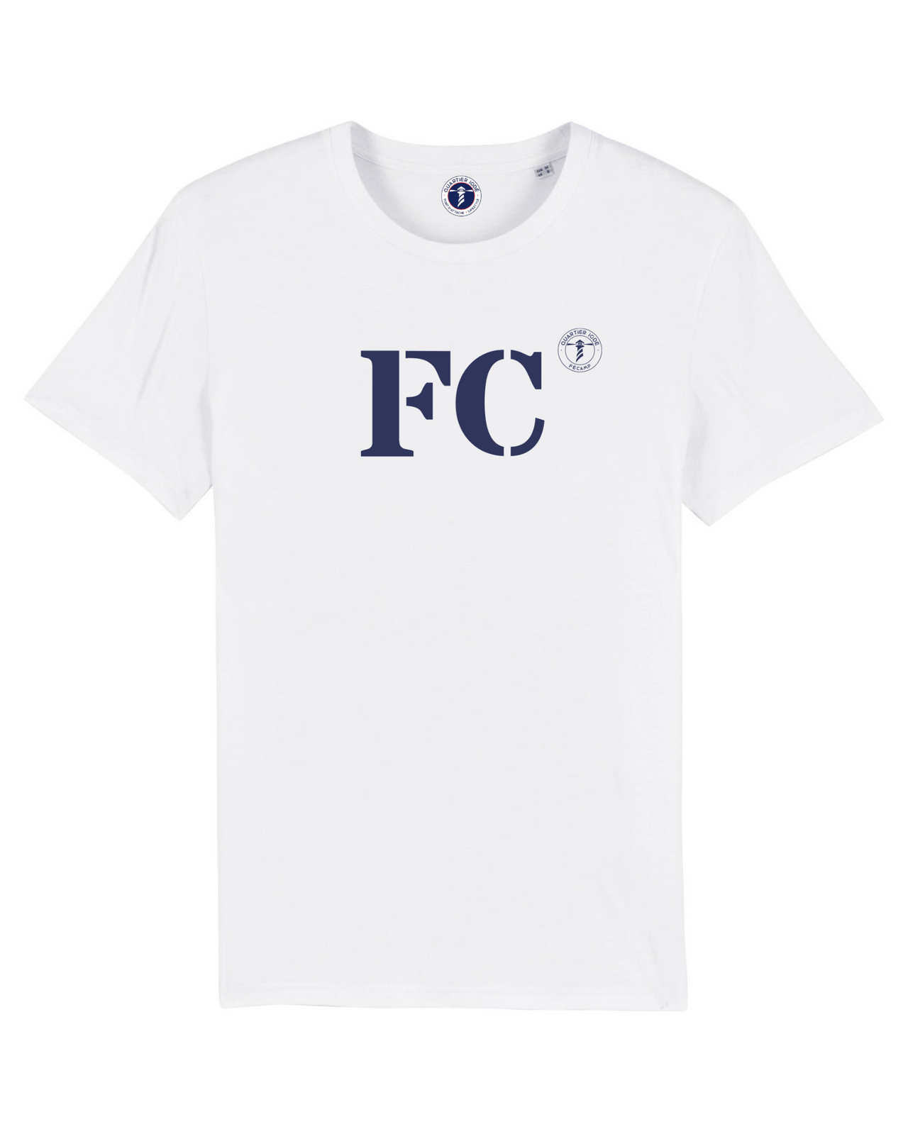 T-shirt Fécamp FC - Blanc et Bleu Marine - Quartier iodé