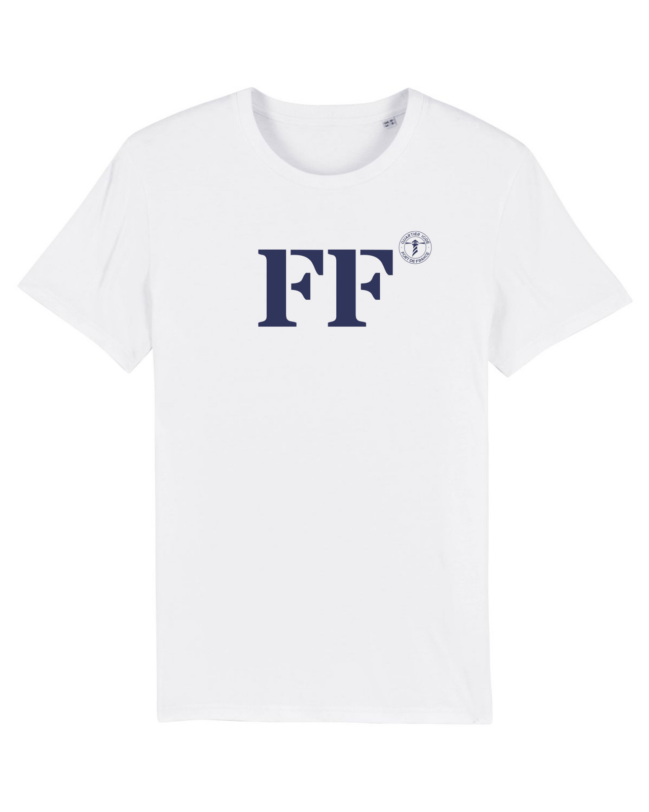 T-shirt Fort - De - France FF Blanc et Bleu Marine - Quartier iodé