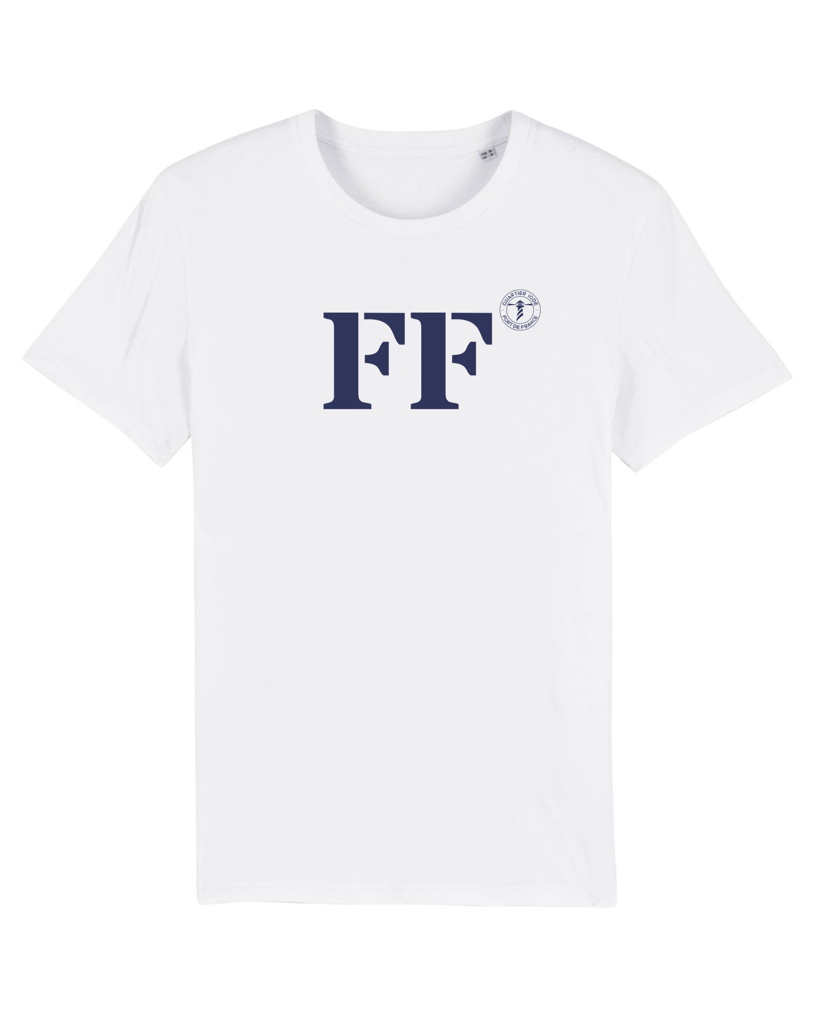 T-shirt Fort - De - France FF Blanc et Bleu Marine - Quartier iodé