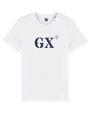 T-shirt brodé Groix GX- Blanc et Bleu Marine - Quartier iodé