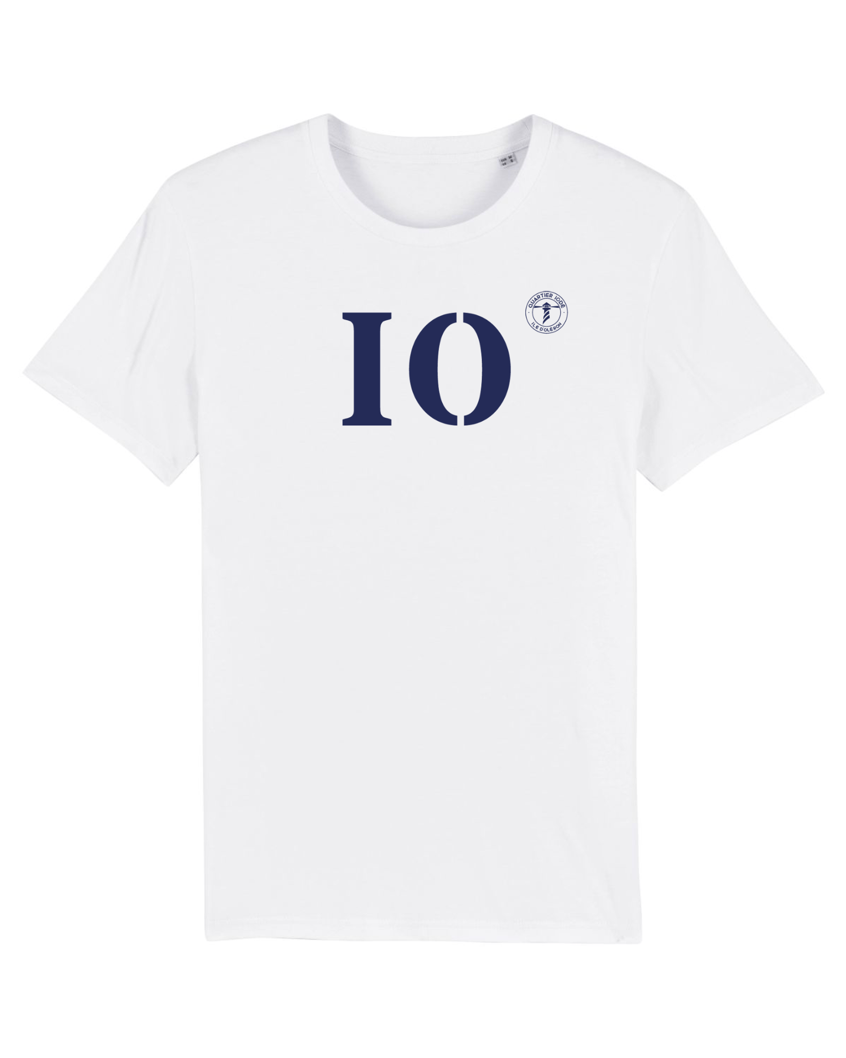 T-shirt Île D'Oléron IO Blanc et Bleu Marine - Quartier iodé