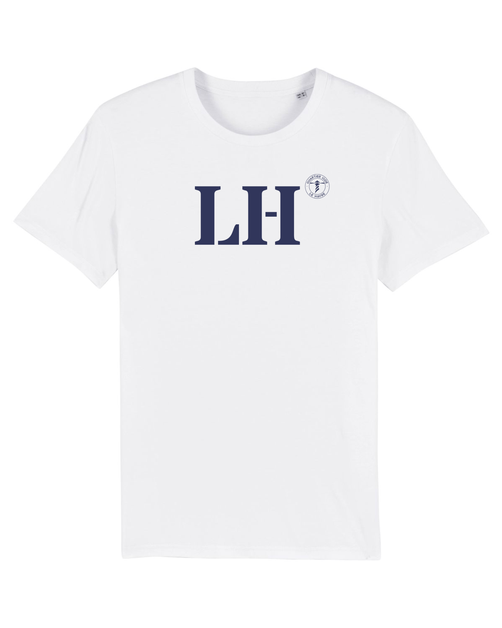 T-shirt Le Havre LH - Blanc et Bleu Marine - Quartier iodé