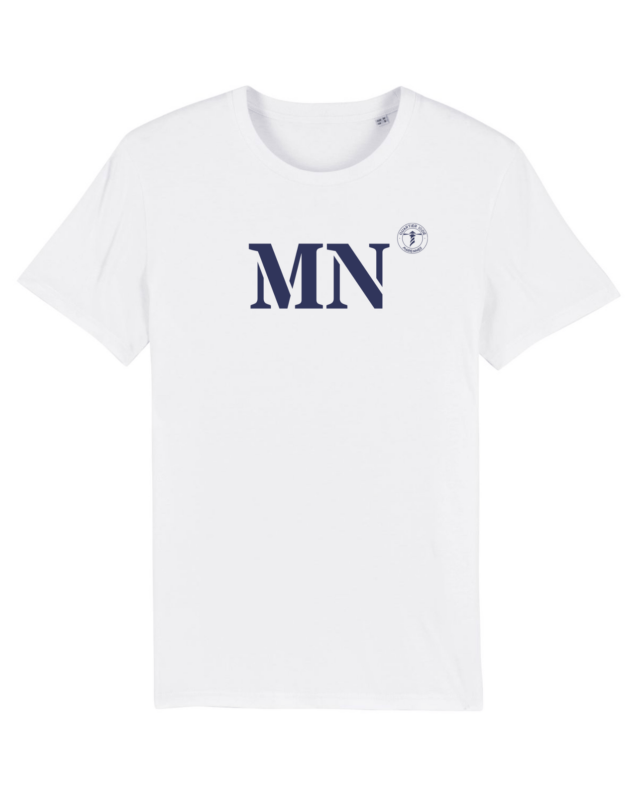 T-shirt Marennes MN Blanc et Bleu Marine - Quartier iodé