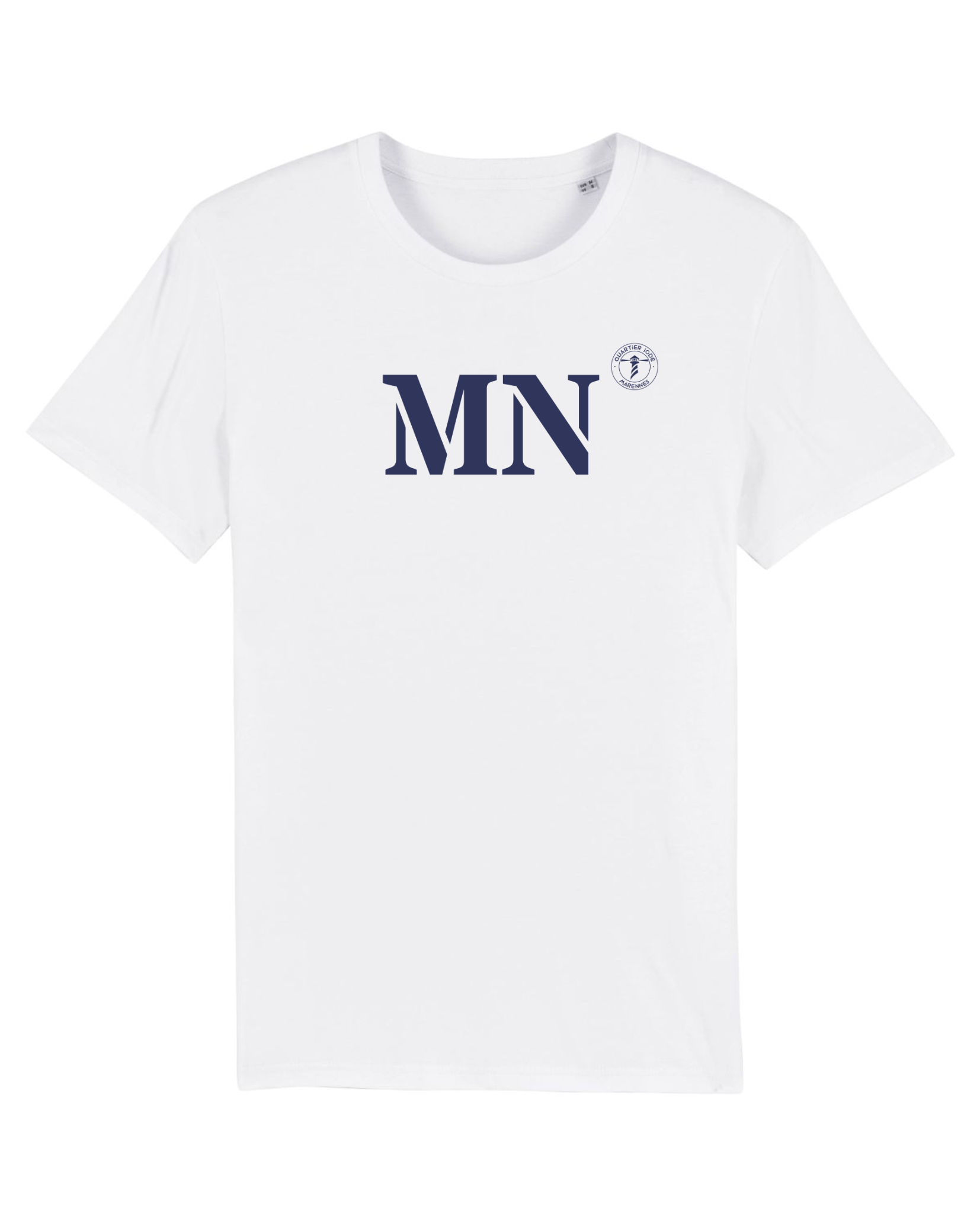 T-shirt Marennes MN Blanc et Bleu Marine - Quartier iodé
