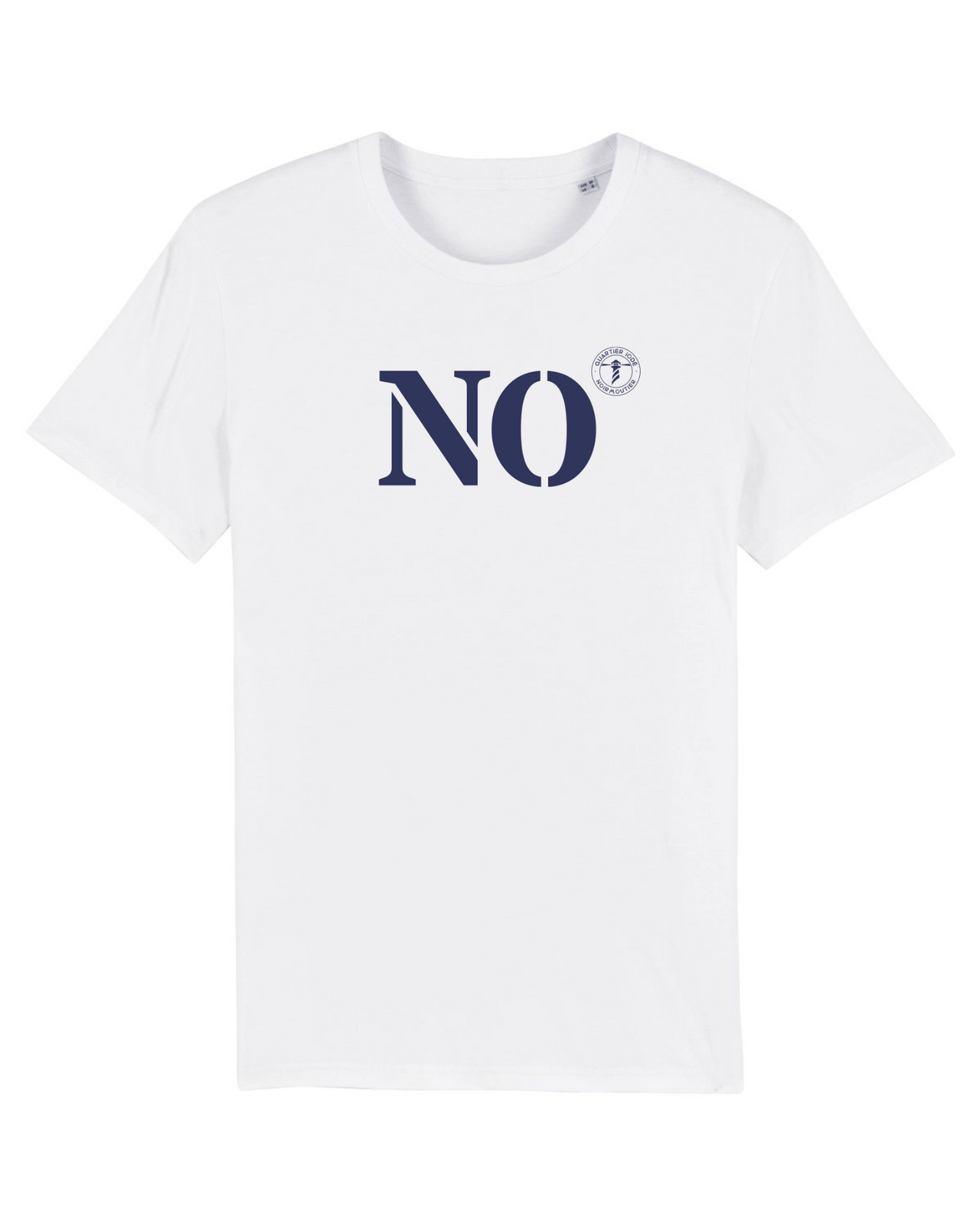 T-shirt Noirmoutier NO Blanc et Bleu Marine - Quartier iodé