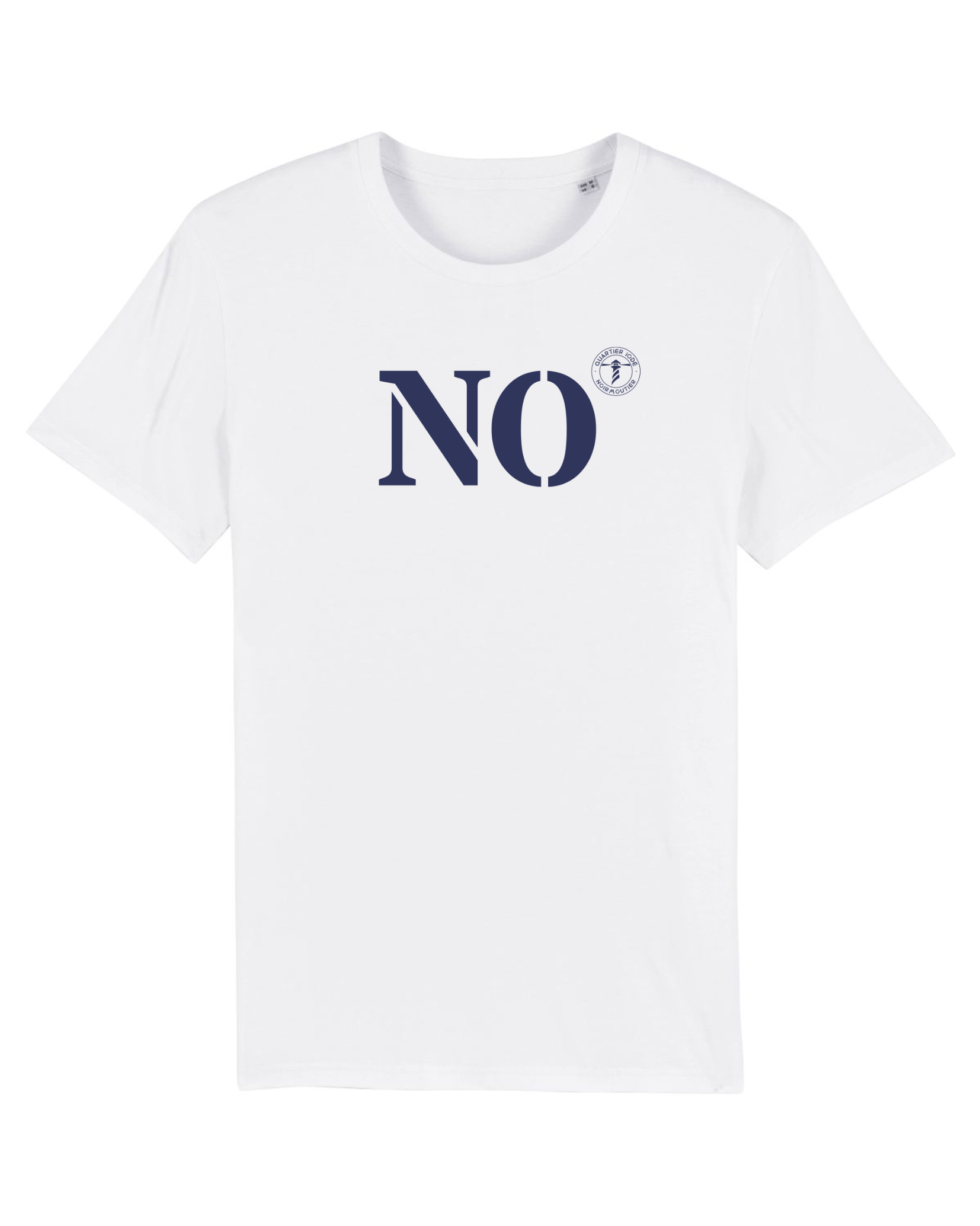 T-shirt Noirmoutier NO Blanc et Bleu Marine - Quartier iodé