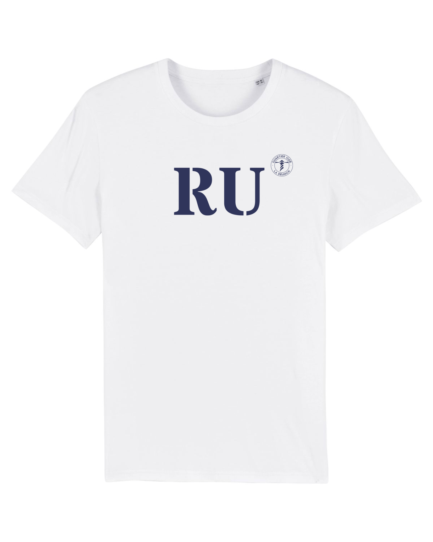T-shirt La Réunion RU Blanc et Bleu Marine - Quartier iodé