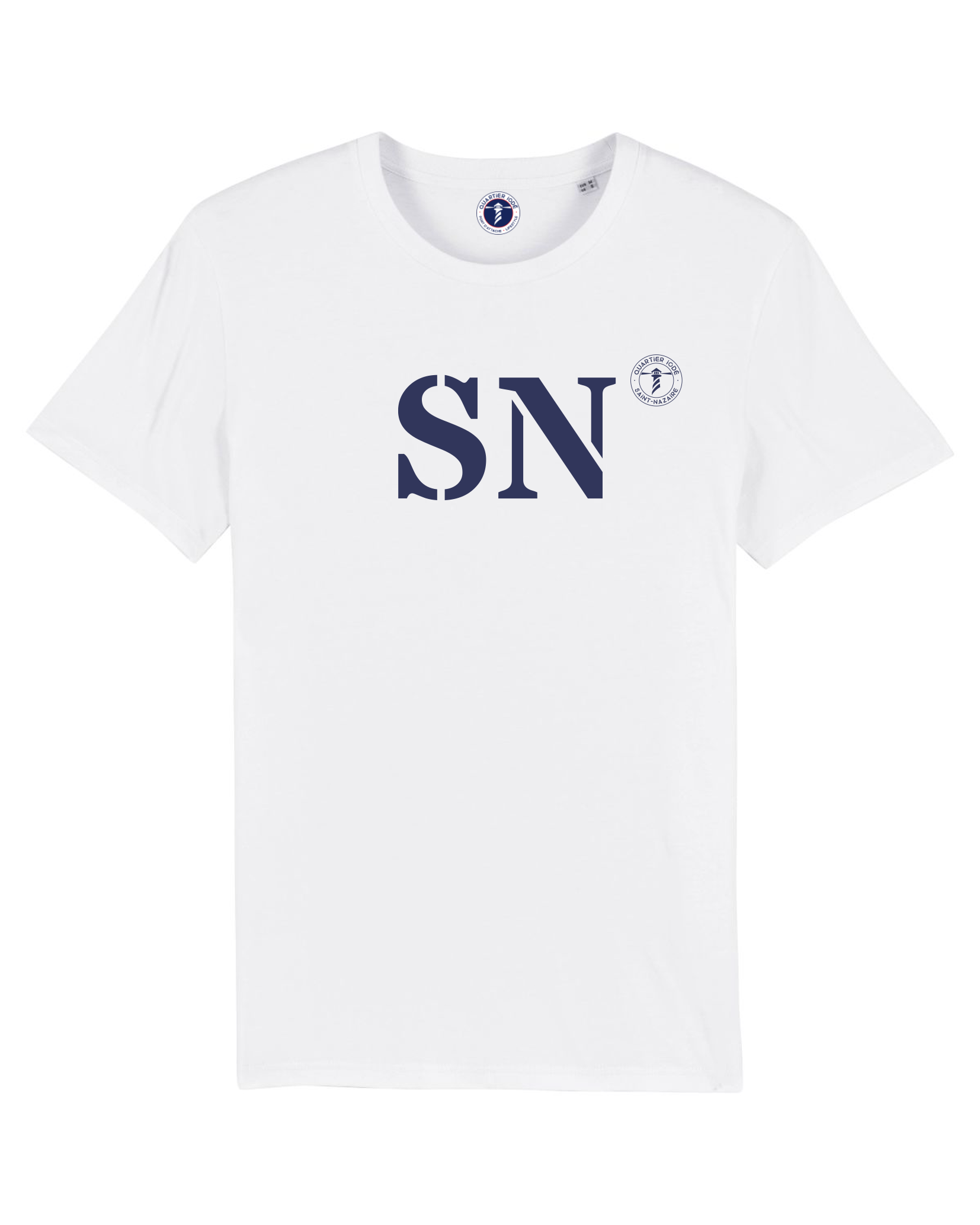 Quarter iodé, Tshirt basic blanc et bleu, port de Saint Nazaires SN, hommes et femmes
