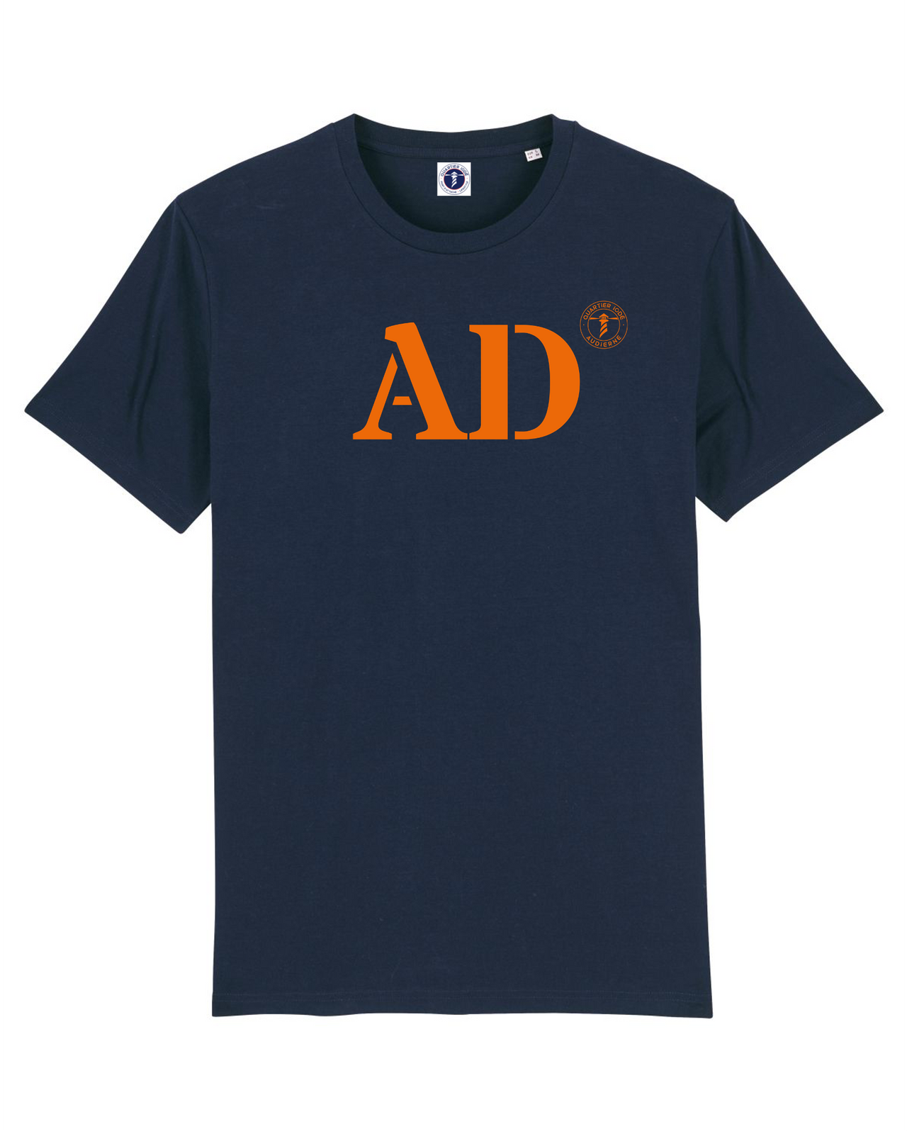 T-shirt AD Audierne Bleu Marine Orange - Quartier iodé