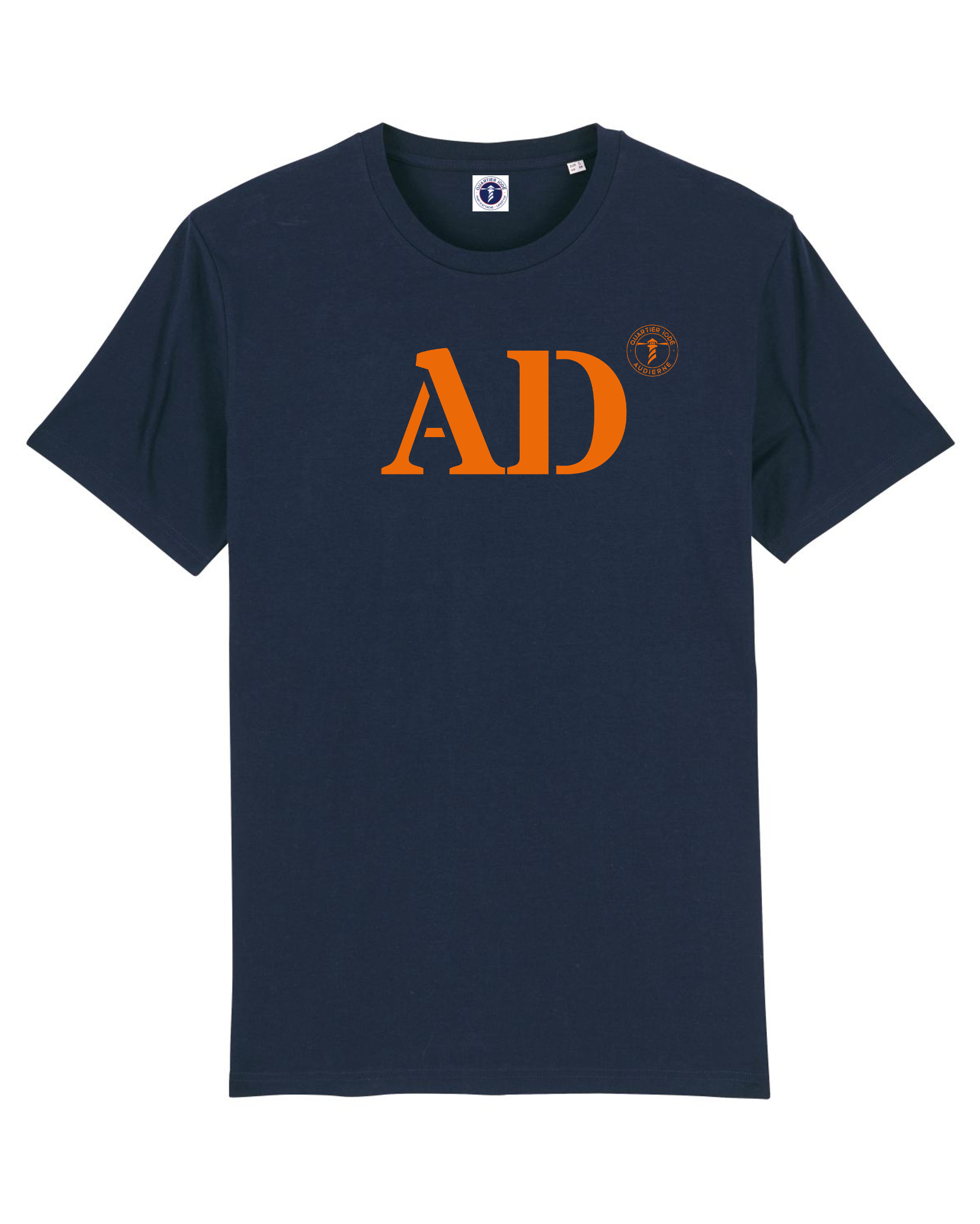 T-shirt AD Audierne Bleu Marine Orange - Quartier iodé