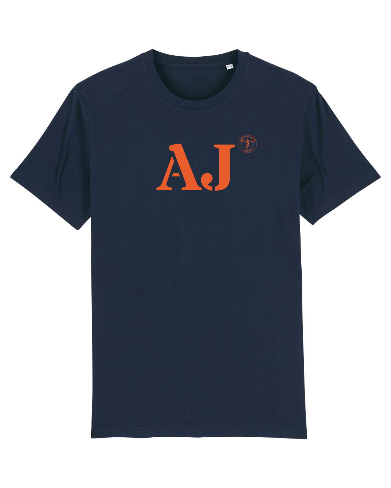T-shirt Ajaccio AJ - Marine et orange - Quartier iodé